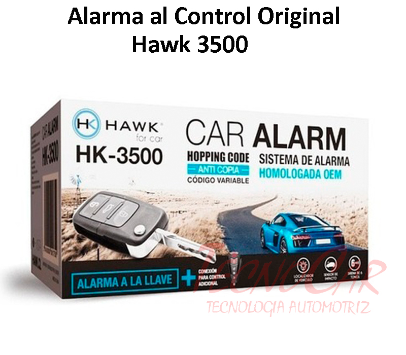 Alarma universal para coche, alarma remota con 2 controles remotos, sirena,  sensor de impacto, arnés de cableado y cable de conexión LED para