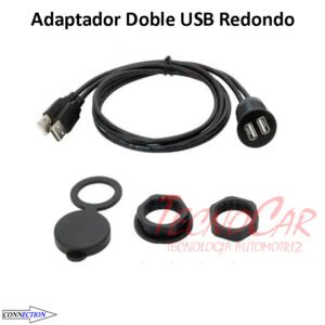 Cable Doble USB Tipo C Redondo Connection Cargador Empotrable Auto Universal