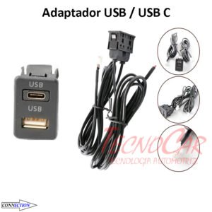Cable USB / USB-C Toyota Mitsubishi Connection Adaptador Empotrable Radio Android