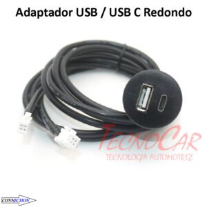 Cable USB y USB-C Redondo Connection Cargador Empotrable Auto Universal
