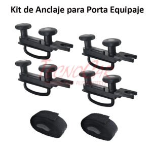 Kit Fijación Porta Equipaje Pentair Universal ABS Negro Montaje Rack Techo