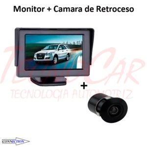 Monitor con Cámara de Retroceso Básica Universal Kit Reversa Auto Connection