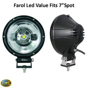 Farol LED 7” Hella Value Fit Spot Lamp Kit Luz Larga Distancia Off Road