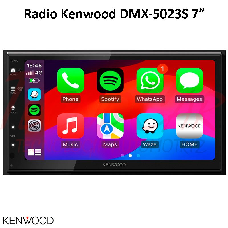 Radio Kenwood DMX5023S CarPlay Android Auto Pantalla Multimedia Bluetooth USB