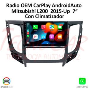 Radio Mitsubishi L200 2015 Up CarPlay Android Auto 9.1” Pantalla QLED Android 15 OEM