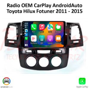 Radio Toyota Hilux Fortuner 2007-2015 AC CarPlay Android Auto 9.1″ QLED Android 15