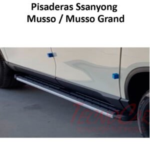 Pisaderas SsangYong Musso 2019+ Aluminio Negro OEM 6 Soportes WIMBO