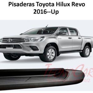 Pisaderas Toyota Hilux Revo 2016-2025 Aluminio Negro OEM 6 Soportes WIMBO