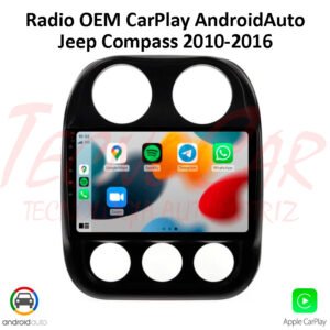 Radio Jeep Compass 2010-2016 CarPlay Android Auto 10.1" Pantalla QLED Android 12 OEM