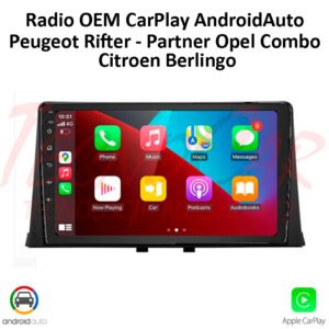 Radio Peugeot Partner Rifter 2020+ CarPlay Android Auto 10.1” QLED Android 13 4GB 64GB OEM