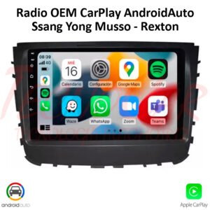 Radio SsangYong Rexton Musso 10.1” CarPlay Android Auto OEM Pantalla Android 12