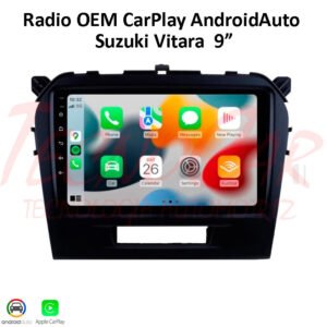 Radio Suzuki Vitara 2015-2022 CarPlay Android Auto 9.1" QLED 4GB RAM 64GB ROM