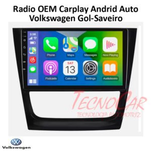 Radio Volkswagen Gol Saveiro CarPlay Android Auto 9.1” QLED Android 13 Bluetooth GPS OEM
