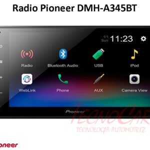 Radio Pioneer DMH-A345BT 6.8” Doble Din Bluetooth USB Cámara Control Volante