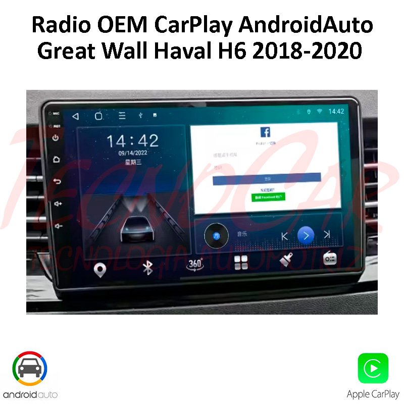 Radio Great Wall H6 2017-2019 9.1” QLED CarPlay Android Auto GPS Bluetooth Android 15 OEM