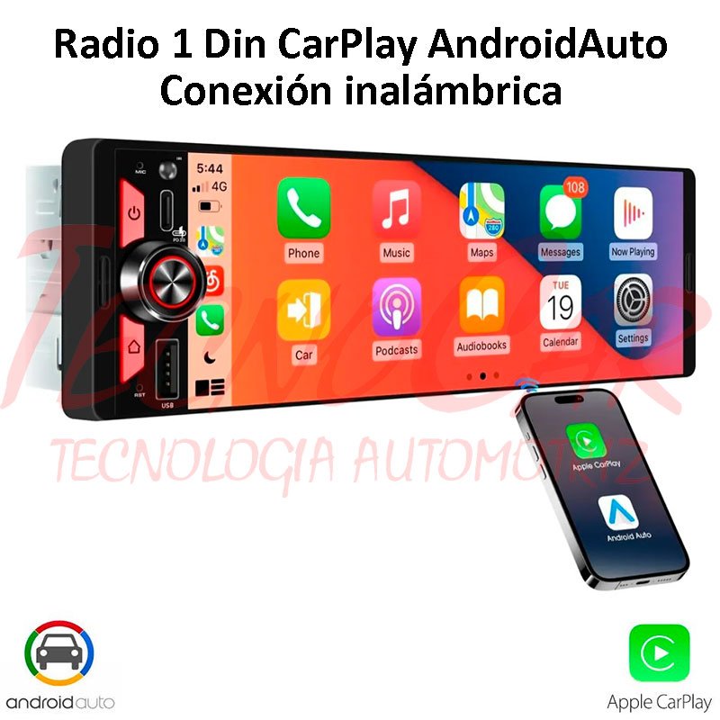 Radio Android 1Din CarPlay Android Auto Bluetooth
