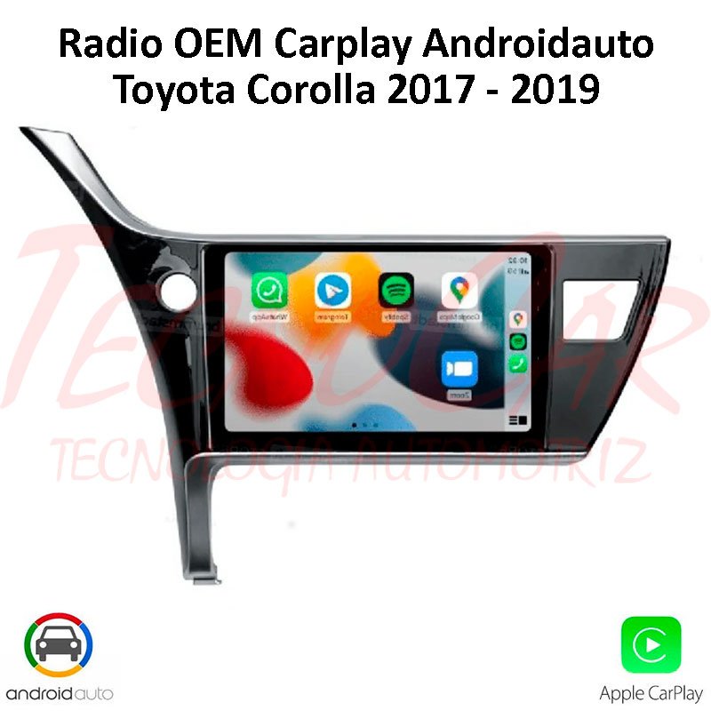 Radio Toyota Corolla 2017-2019 CarPlay Android Auto 10.1” Android 15 Bluetooth GPS OEM
