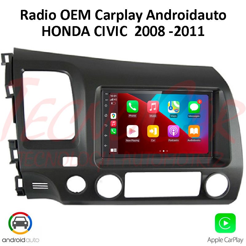 Radio Honda Civic 2008 - 2011 7” QLED CarPlay Android Auto GPS Bluetooth Android 15 OEM