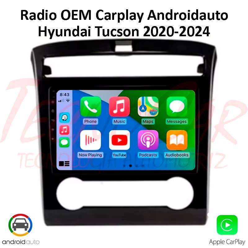 Radio Hyundai Tucson 2020 -2024 CarPlay Android 15 Auto 10.1” Pantalla OEM Bluetooth GPS WiFi