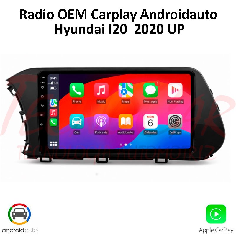 Radio Hyundai I20 2020 Up CarPlay Android Auto 10.1” Pantalla OEM Android 15 Bluetooth GPS