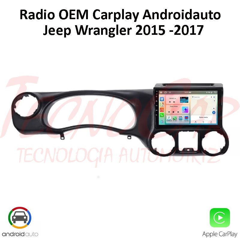 Radio Jeep Wrangler 2015-2017 CarPlay Android Auto 10.1" Pantalla QLED Android 15 OEM